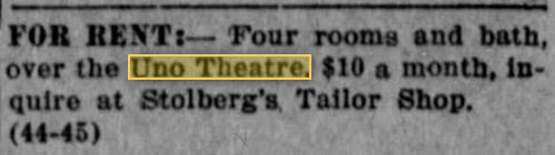Uno Theatre - NOV 26 1921